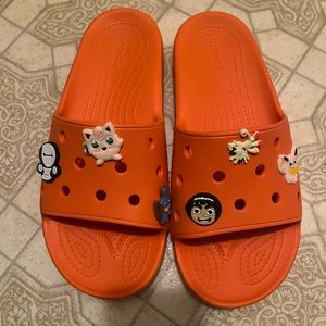 Crocs Classic Slide Unisex Women 12 Men 10 Orange Sandal Iconic Comfort Slip On